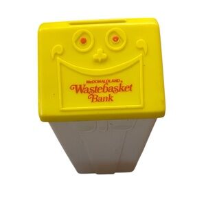 Vintage 1975 McDonaldland Wastebasket Bank Trash Can Toy McDonald’s